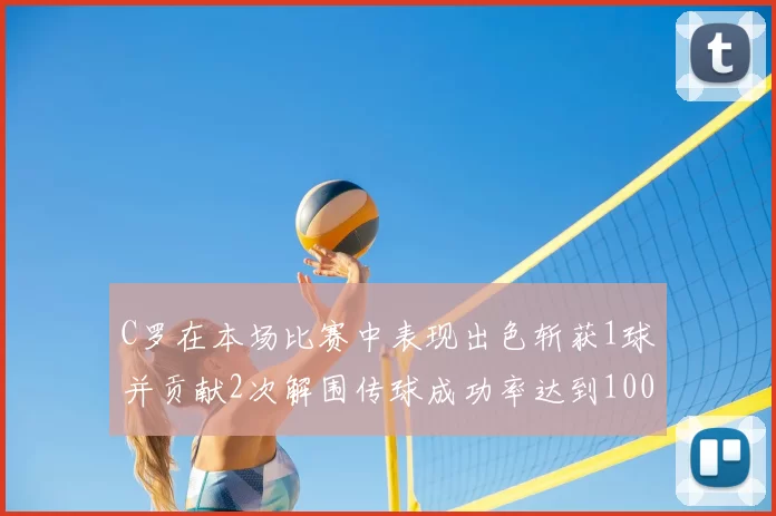 C罗在本场比赛中表现出色斩获1球并贡献2次解围传球成功率达到100