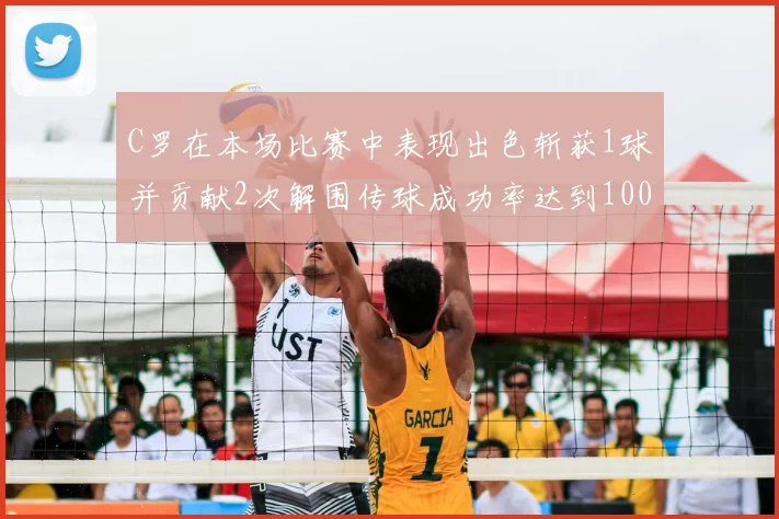 C罗在本场比赛中表现出色斩获1球并贡献2次解围传球成功率达到100